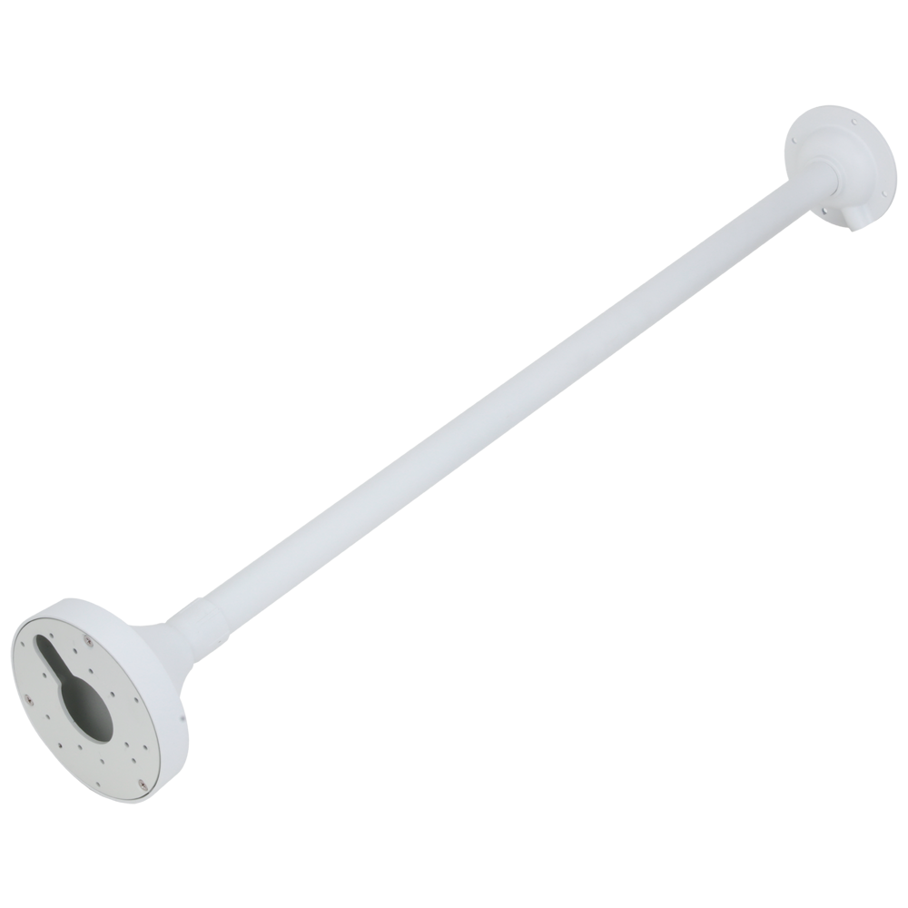 Udtrækkeligt loftbeslag - Højde 125,9-815 mm x 125,9 mm (basediameter) - Til udendørs brug - X-SECURITY kompatibel - Kabelgennemføring - Hvid farve
