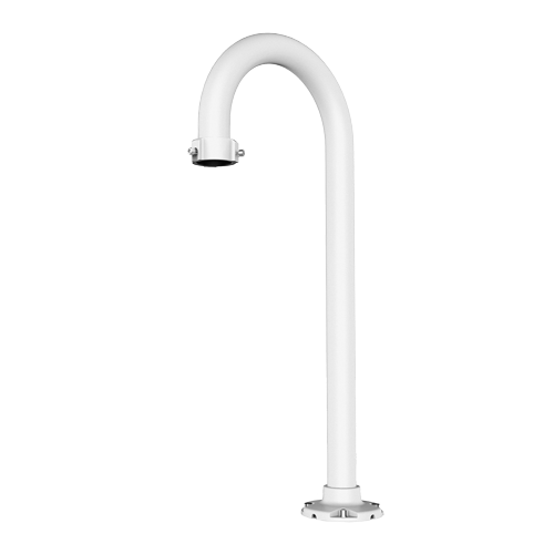 Svanehals beslag til motoriserede domes - Egnet til udendørs brug - Gulvmontering - Hvid farve - Kabelgennemføring - 700 mm (H) x 121,9 (B) mm x 343,6 (D) mm