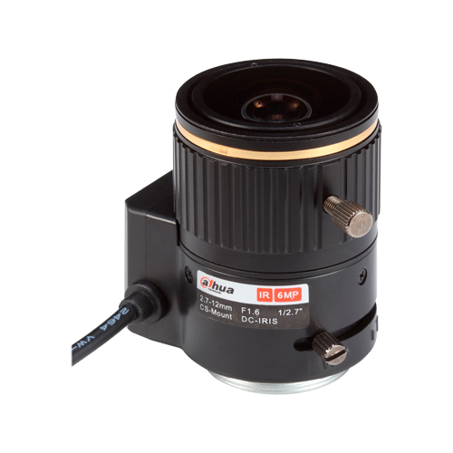 Linse med CS-gevind - Kvalitet 6.0 Mpix - AutoIris Direct Drive (DC) - Varifocal: 2.7 til 12 mm - 1/2.7" / F1.6 - IR korrektion