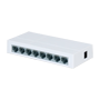 Mærke Fast Ethernet Switch - 8 porte RJ45 - Hastighed 10/100Mbps - Forbedret buffering til video streaming - Plug and Play - Plastik kabinet