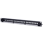 Tomt patch panel, 24 porte UTP/RJ45 - Rackformat 1U - Uden elektronik - Størrelse 1U til nem installation - Dobbelt IDC: 110 IDC og Krone IDC - Inkluderer kabelorganisator