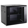 Rack vægskab - Op til 12U rack af 19"(600*600) - Op til 60 kg belastning - Med ventilation og kabelgennemføring - 2 blæsere, bakke, stikdåse 6 stik inkluderet - Leveres usamlet