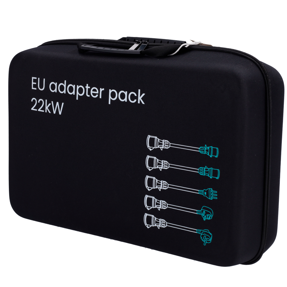 Kabeladapter sæt - Til husholdningsstik Type E/F, Type G, Type L - Kompatibel med NORA oplader 22 KW