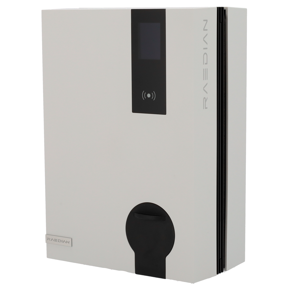 Lader til elektriske køretøjer - Effekt 7,4 kW / 32A / Enfaset - Connector type 2 - Beskyttelse IP55, IK10 - Overvågning fra APP - Hvid farve