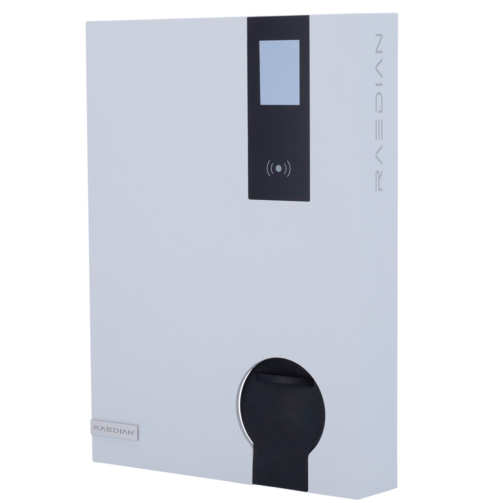 Cover til NEO ladere - Forside af laderen - Månehvid farve - 3 strøm- og kommunikationsindgange - Hurtig og nem installation