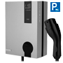Lader til elbiler - Effekt 22kW / 32A / Trefaset - Connector type 2 | Kabel 5m - Beskyttelse IP55 - Overvågning fra APP og portal - Skalerbar : Sølvfarve