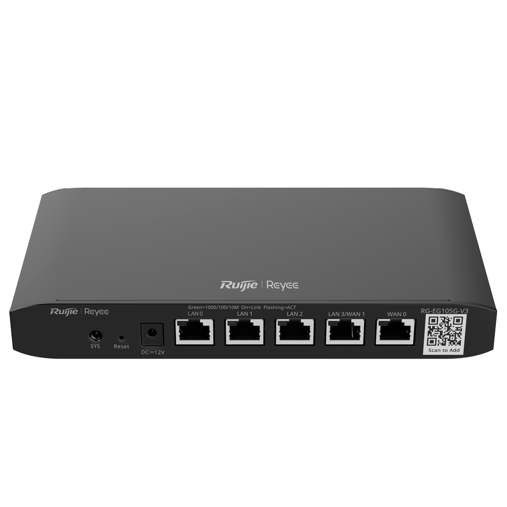 Reyee Router Cloud Controller - 5 RJ45 10/100/1000 Mbps Porte - Understøtter op til 2 WAN til failover eller load balancing - Op til 600 Mbps båndbredde - VPN server IPSec, L2TP, PPTP, OpenVPN