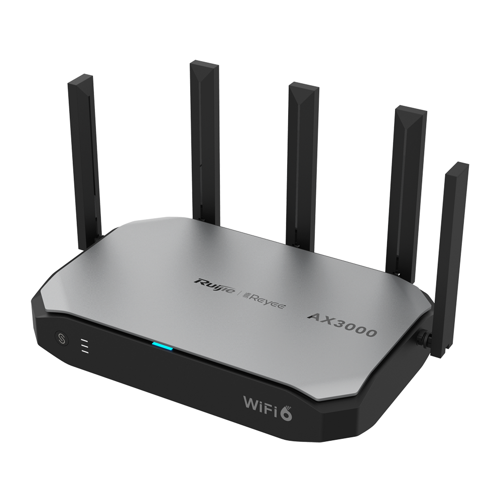 Reyee Cloud Wi-Fi Router med Mesh - Wi-Fi 6 2x2 | 5 RJ45 10/100/1000 Mbps Porte - Understøtter op til 4 WAN til failover eller load balancing - Op til 1200 Mbps båndbredde - VPN server IPSec, L2TP, PPTP, OpenVPN - Intelligent båndbreddestyring