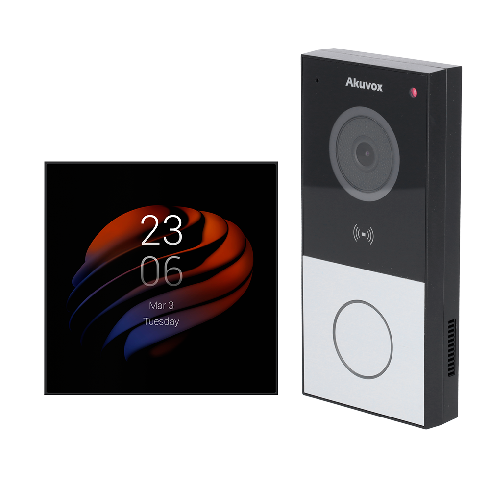 Android hjemmeautomatisering og video dørtelefon kit - IP & WiFi | Panel og monitor - Tovejs-audio - Bluetooth og ZigBee - MF, NFC og BLE læser | Standard PoE - 1 relæudgang - Forbindelse via Cloud