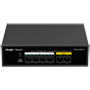 Reyee PoE Desktop Switch - Metalhus - 6 porte RJ45 10/100 - 4 PoE+ Porte 802.3af/at + 2 Uplink Porte - Plug and Play - Strømbesparende teknologi