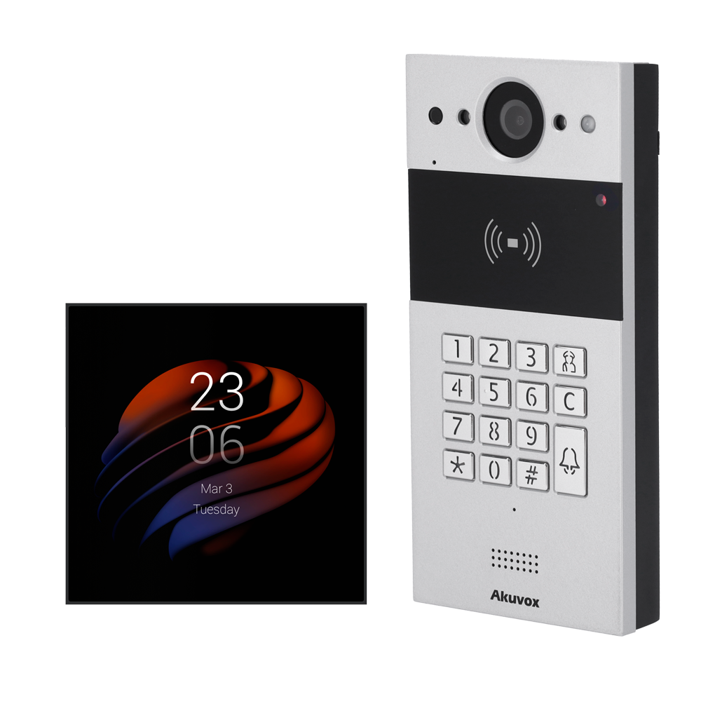 Android hjemmeautomatisering og video dørtelefon kit - IP & WiFi | Panel og monitor - Tovejs-audio - Bluetooth og ZigBee - EM/MF og NFC læser | Standard PoE - 2 relæudgange : Hærværkssikker - Forbindelse via Cloud