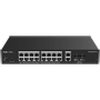 Reyee Administrerbar Cloud PoE Switch - 16 PoE 802.3af/at + 2 SFP + 2 uplink RJ45 - 18 RJ45 10/100/1000Mbps + 2 10/100/1000 SFP - 30W per port 802.3af/at / Maksimum 130W - VLAN/Port Isolation/Loop Detection - Port Speed Limit