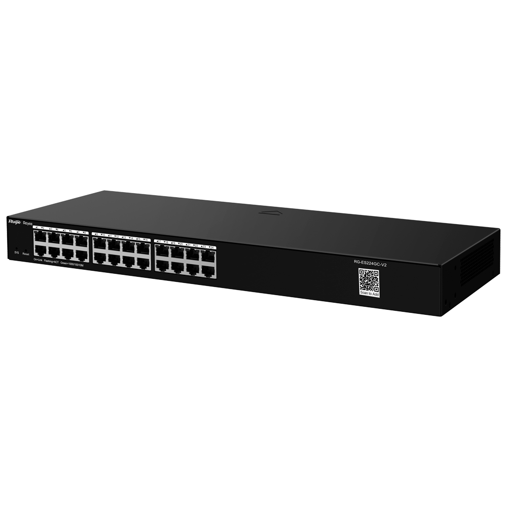 Reyee Switch Cloud - 24 RJ45 Gigabit porte - Porthastighed 10/100/1000 Mbps - Plug & Play - VLAN/Port Isolation/Loop Detection - Port Speed Limit