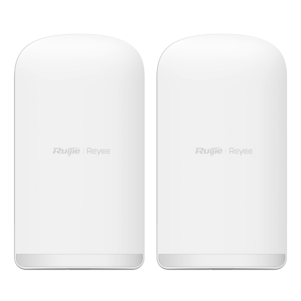 Reyee Trådløs bridge op til 867Mbps - Trådløs forbindelse op til 5 km - Frekvens 5.15 GHz 5.85 GHz - Proprietær protokol baseret på TDMA - IP55, egnet til udendørs brug - 2 matchede enheder
