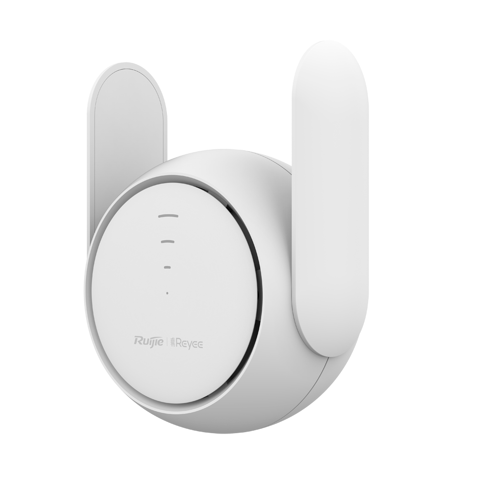 Reyee Wi-Fi Extender Mesh - 1 Port RJ45 10/100Mbps - Wi-Fi 5 2x2 og dual band 2.4 og 5GHz - Fjernstyring gennem Cloud - Forældrekontrol, Gæstenetværk, Roaming - Lille Kontor / Hjemmekontor
