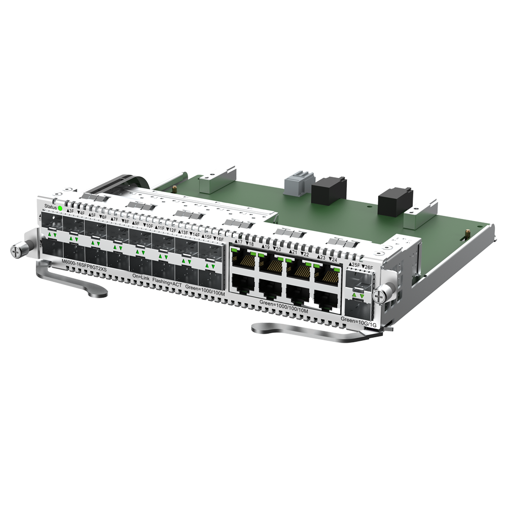 Reyee - Interface kort til modulær switch - Kompatibel med RG-NBS6002 - 16 Gigabit SFP porte + 8GE RJ45 + 2 SFP+10Gbps - Størrelse 1 slot