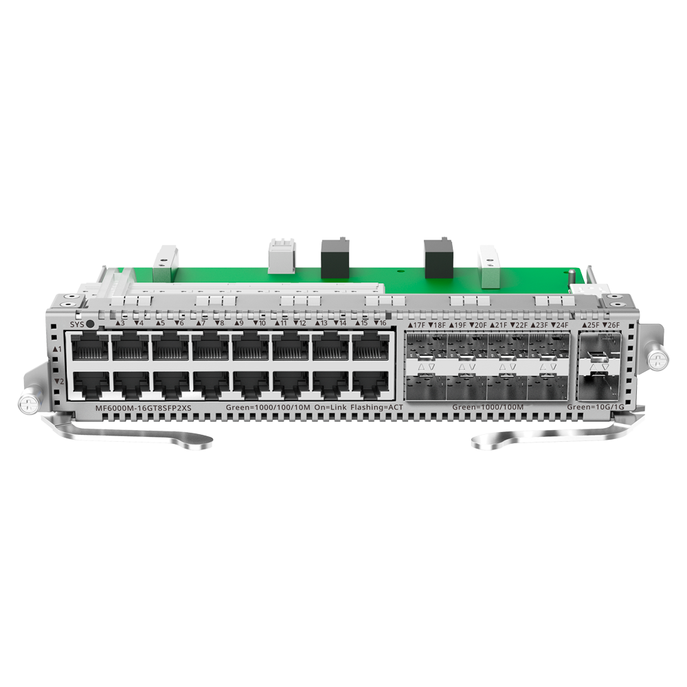 Reyee E-Lighten Line Card - Interface Card til Modulær Switch - Kompatibel med RG-NBF6002M - 16 Porte RJ45 Gigabit - 8 Gigabit SFP porte + 2 SFP+ porte 10 Gbps - Størrelse 1 Slot