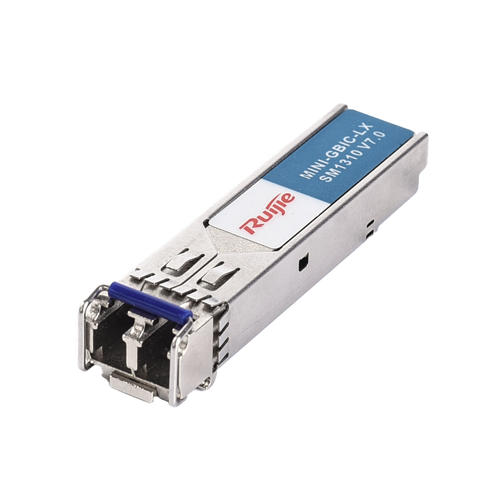 Ruijie SFP transceiver modul - Bølgelængde 1310 nm - Single mode fiber - UPC duplex LC connector - Maksimal afstand 10 km - 1.25Gb/s - 1000Base-LX