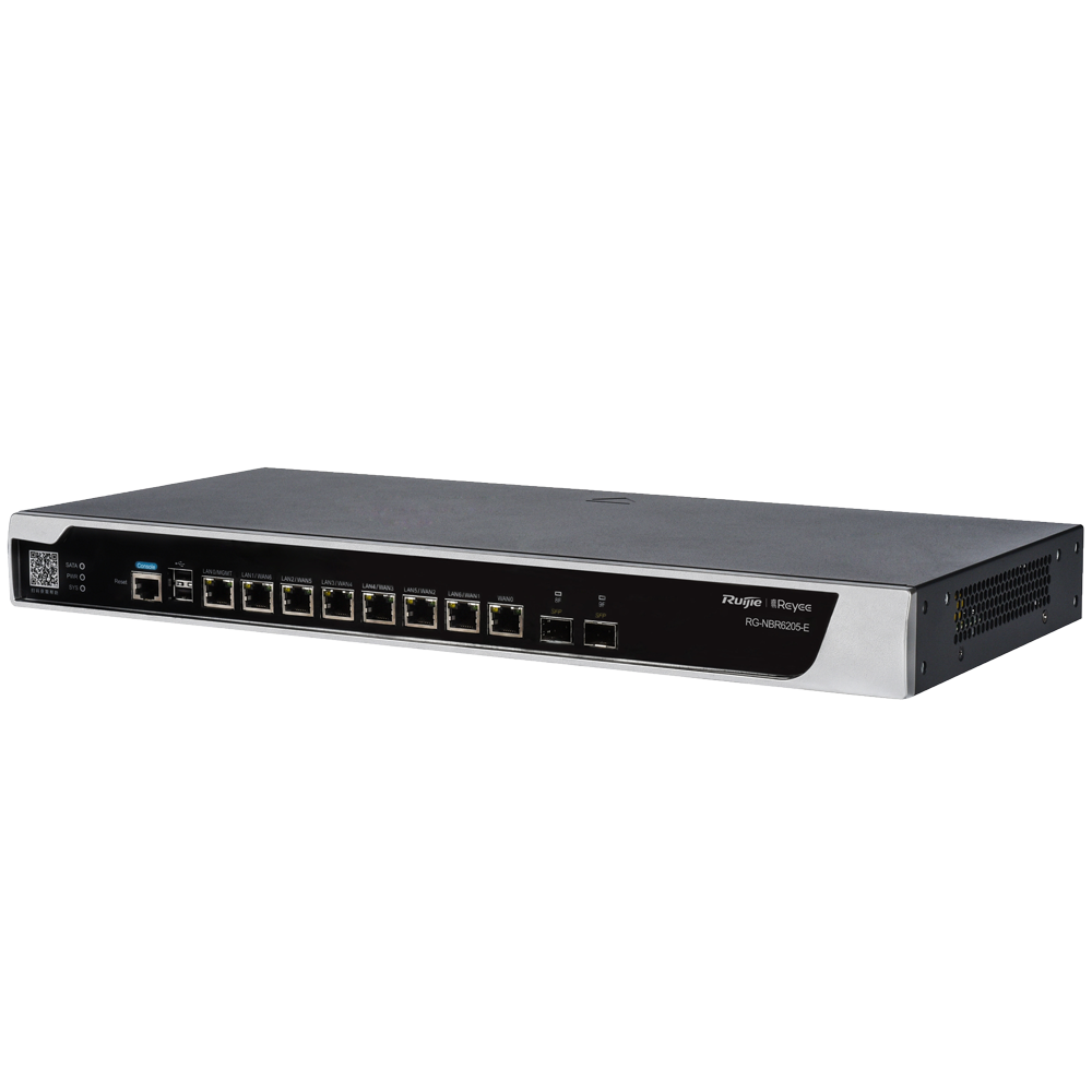 Ruijie Router Cloud - 8 Gigabit porte + 2 Gigabit SFP porte - Router + firewall funktioner - Understøtter op til 9 WAN til failover eller load balancing - Op til 1500 Mbps båndbredde - Op til 500 anbefalede brugere