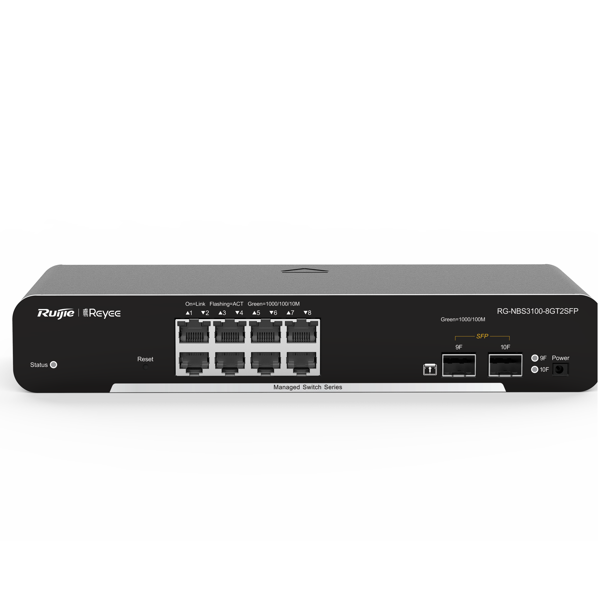 Reyee Switch Cloud Layer 2 - 8 Gigabit porte + 2 Gigabit SFP - Hastighed 10/100/1000Mbps - Static LAG/DHCP Snoop/IGMP Snoop/Port Mirror - VLAN/Port Isolation/STP/RSTP/ACL/QoS/LACP/SNMP - Rack