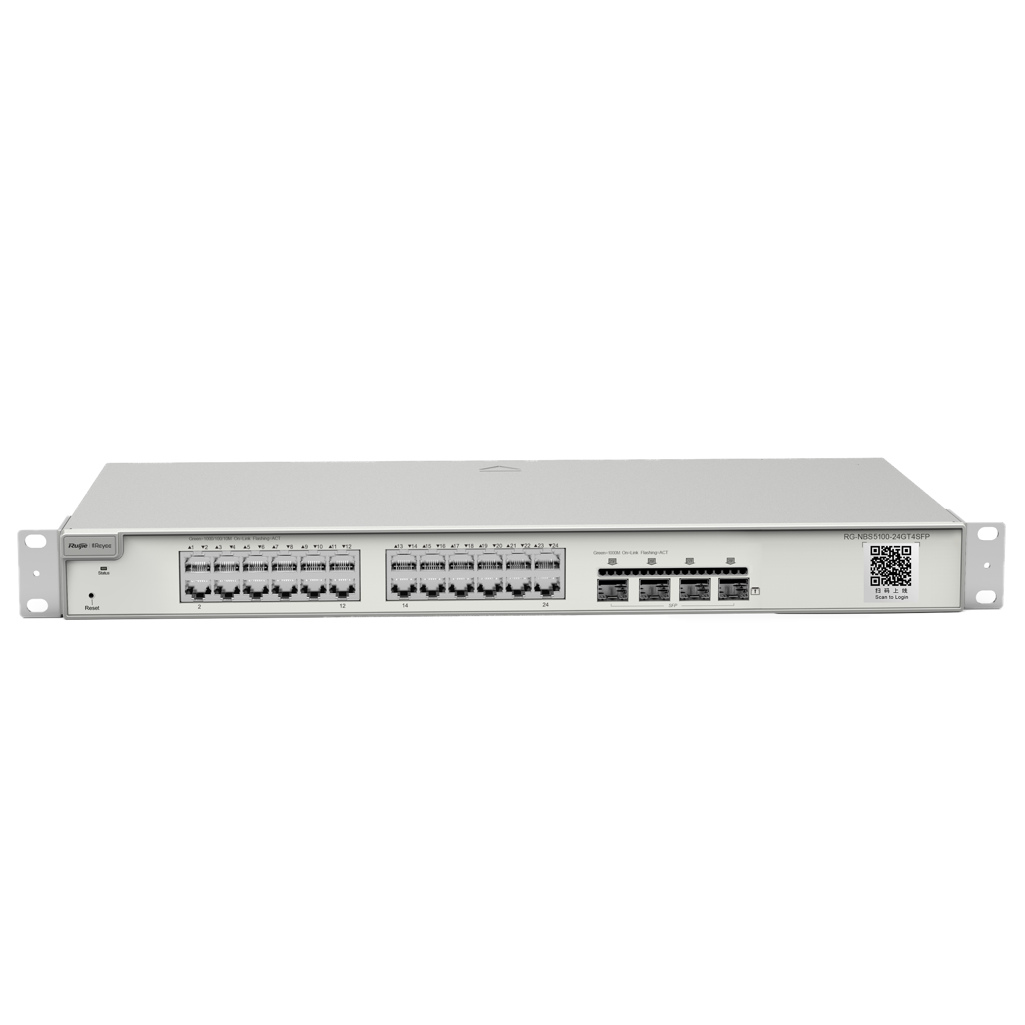 Reyee Switch Cloud Layer 3 - 24 RJ45 Gigabit porte - 4 Gigabit SFP porte - Static LAG/DHCP Snoop/IGMP Snoop/Port Mirror - VLAN/Port Isolation/STP/RSTP/ACL/QoS/802.1X - DHCP server/Static routes/RIP/OSPF/SNMP