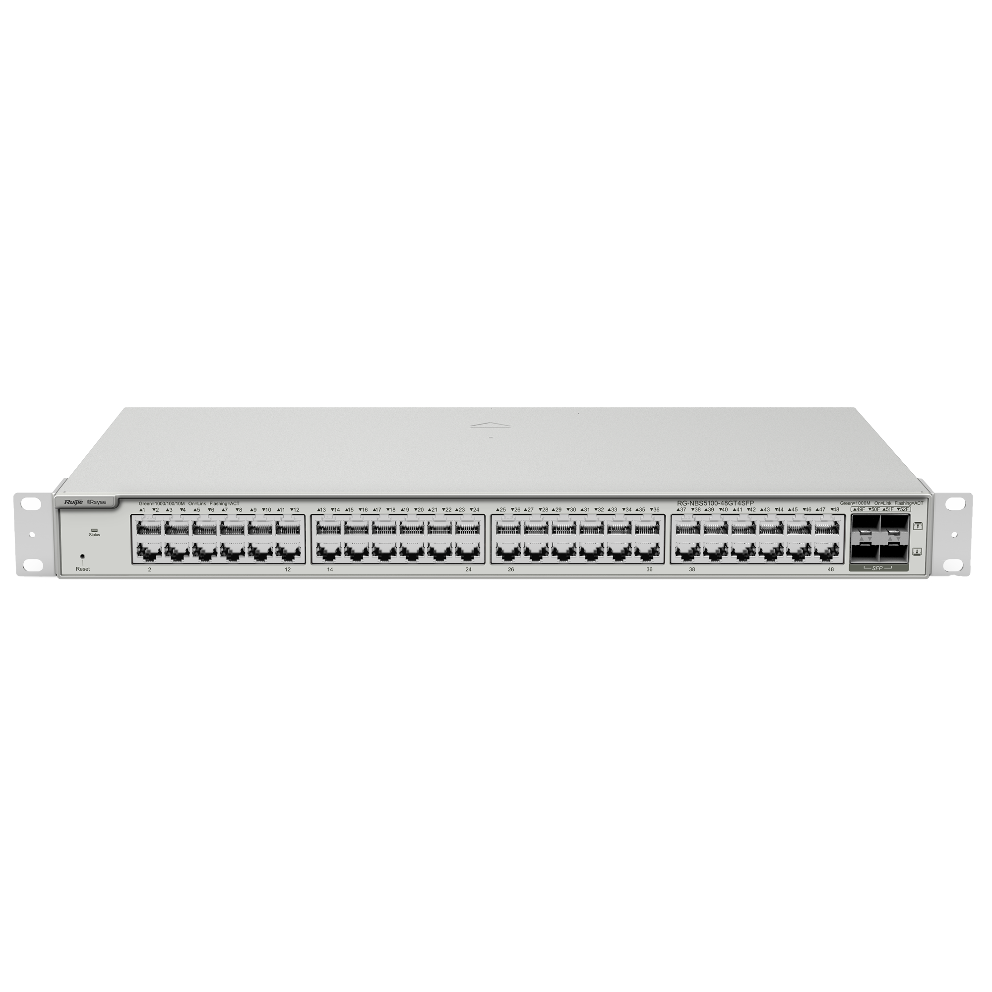 Reyee Switch Cloud Layer 3 - 48 RJ45 Gigabit porte - 4 Gigabit SFP porte - Static LAG/DHCP Snoop/IGMP Snoop/Port Mirror - VLAN/Port Isolation/STP/RSTP/ACL/QoS/802.1X - DHCP server/Static routes/RIP/OSPF/SNMP