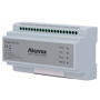 Distributor til communities 2 LP ledninger - Forsyner op til 26 WiFi-aktiverede monitorer - Tilslutning af kaskade-distributorer - Netværksport til Cloud-brug - DIN-skinnemontage