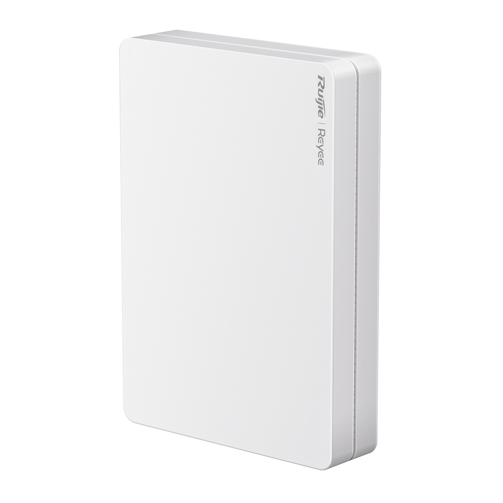 Reyee - Wi-Fi Rundstrålende Væg AP 6 - Frekvens 2,4 og 5 GHz / 160MHz Kanalbredde - Wi-Fi gennemstrømning op til 3000 Mbps - MU-MIMO antenner 2x2 i 2,4GHz, 2x2 i 5GHz - Installation i mekanismdåser / 4 RJ45 porte
