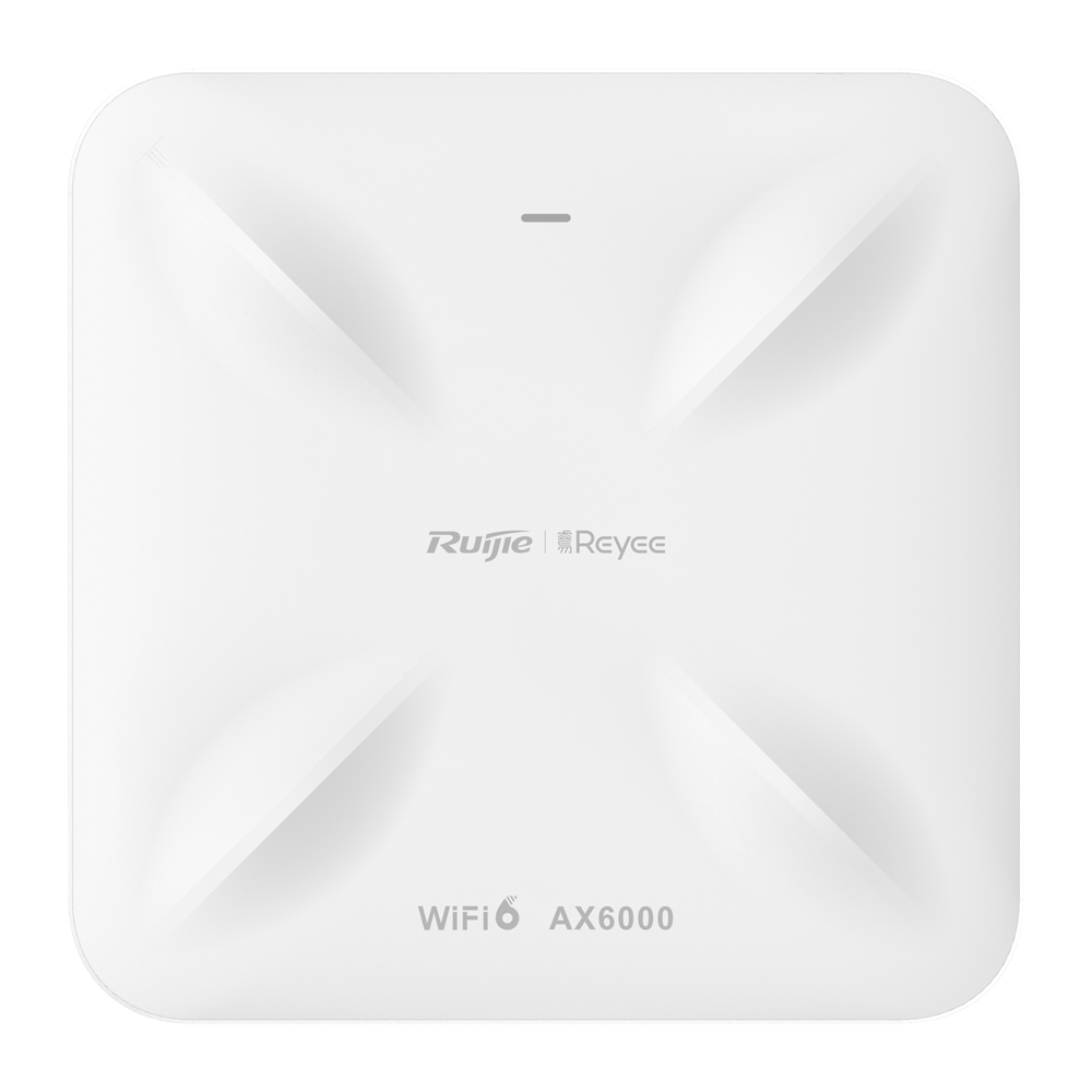 Reyee - Wi-Fi Omnidirektionel AP 6 High Density - Frekvens 2,4 og 5 GHz - Understøtter 802.11a/b/g/n/ac/ax - Transmissionshastighed op til 6000 Mbps - MU-MIMO antenner 4x4 i 2,4GHz, 4x4 i 5GHz
