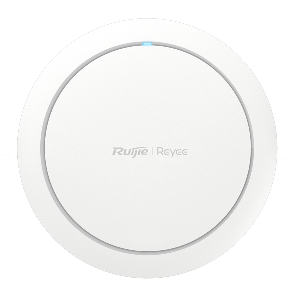 Reyee - Omnidirektionel Wi-Fi AP 6 - Frekvens 2,4 og 5 GHz / 160MHz kanalbredde - Understøtter 802.11a/b/g/n/ac/ax - Wi-Fi gennemstrømning op til 3000 Mbps - MU-MIMO antenner 2x2 i 2,4GHz, 2x2 i 5GHz