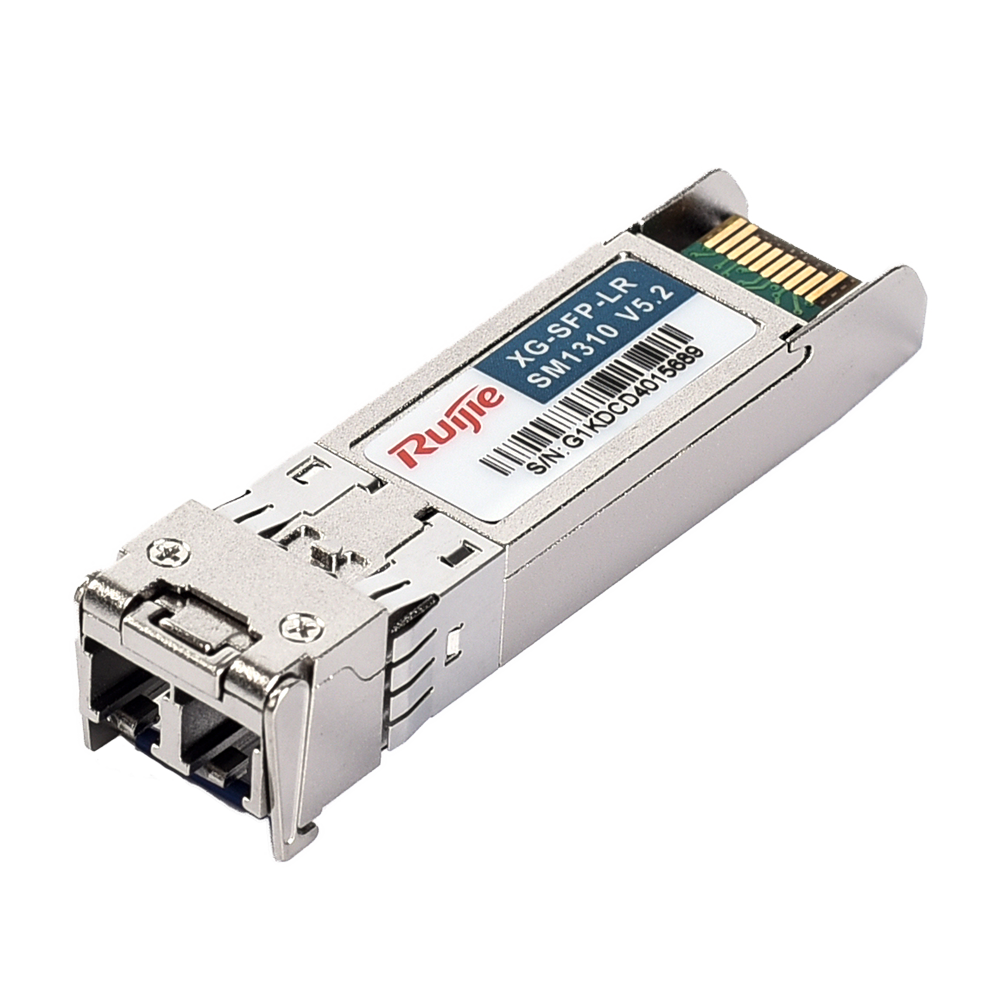 Ruijie SFP+ transceiver modul - Bølgelængde 1310 nm - Single mode fiber - LC Duplex stik - Maksimal afstand 10 km - 10Gbps - 10GBASE-LR