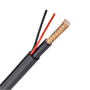 Kombineret Kabel - RG59 + strømforsyning - Spole på 100 meter - Sort kabelisolering - LSZH kappe