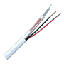 Kombineret Kabel - RG59 + strømforsyning - Spole på 100 meter - Hvid kabelbeklædning - Udvendig diameter 9,0 mm - Lavt tab