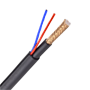 Kombineret kabel - Micro RG59 + strømforsyning - Rulle på 300 meter - Sort kabelisolering - Ydre diameter 6,8 mm - LSZH kappe