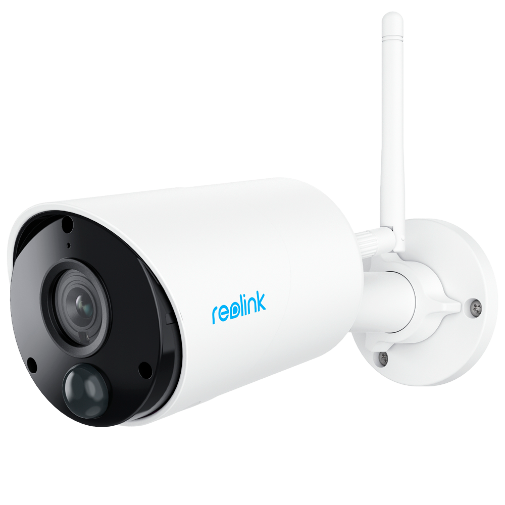 Reolink batteridrevet WiFi kamera - 3MP (2304 x 1296) - IR 10 m / sirene - menneske/køretøj PIR-detektion - tovejs audio / MicroSD slot - egnet til udendørs