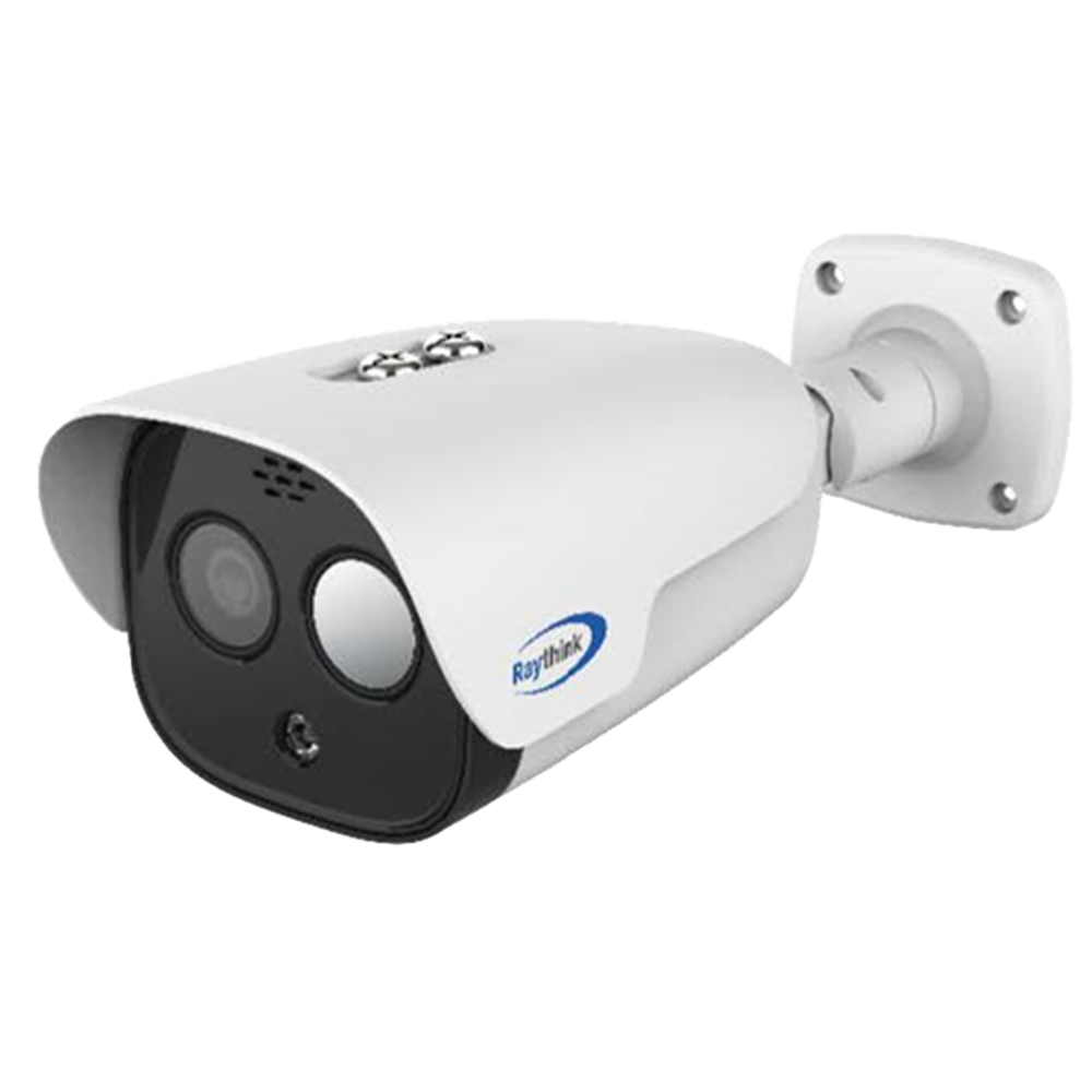 Raythink IP termisk kamera FC2 serie - VOx FPA termisk sensor 256x192 12μm | 3,2mm objektiv - Synlig 1/2.8" CMOS sensor 5Mpx 4mm objektiv - Termisk følsomhed ≤40mK - Temperaturmåling -20ºC~550º/±2ºC eller ±2% - Forebyggende brand- og indtrængningsdetektion