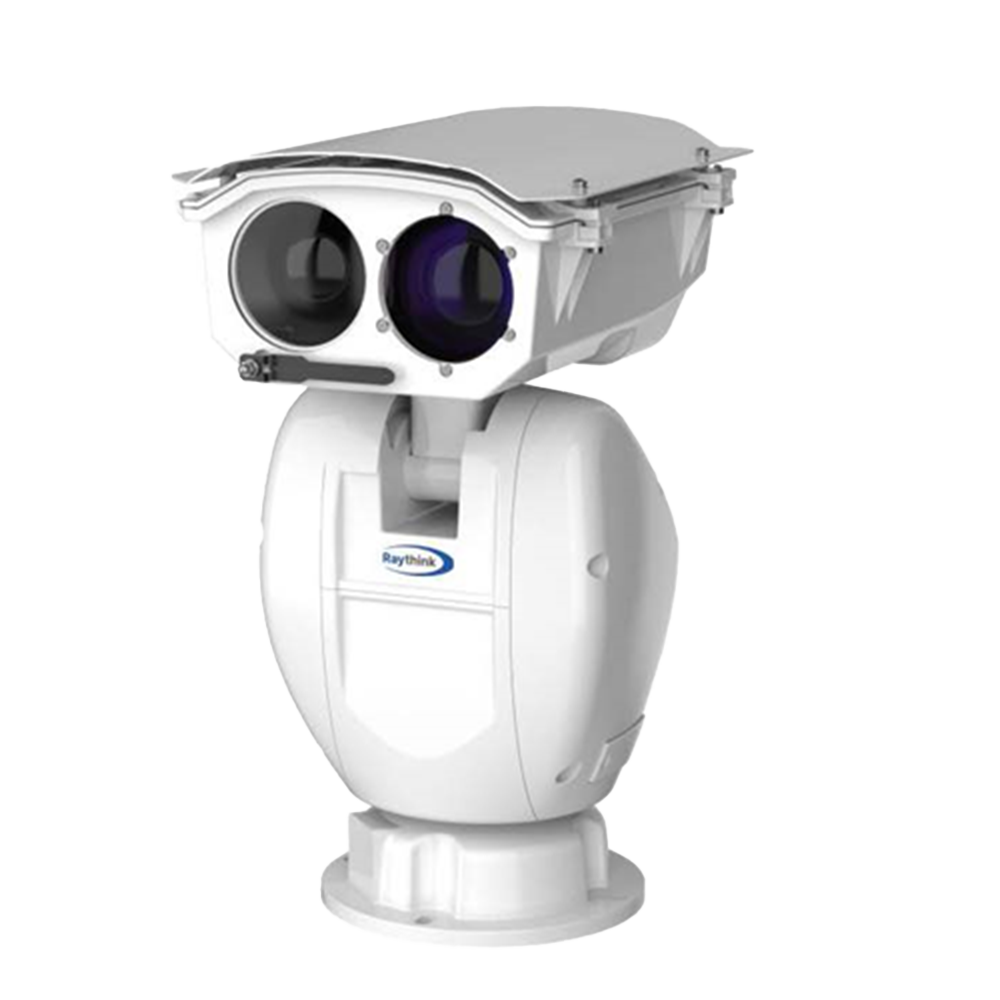 Raythink termisk kamera PC4 serie - Termisk sensor 1280x1024 VOx uncooled 12μm - Termisk følsomhed ≤40mK@25°C,F#1.0,25Hz - Synlig sensor 1/1.8" 4Mpx CMOS - Termisk linse 75mm - Synlig linse 6~300mm (zoom 50X))