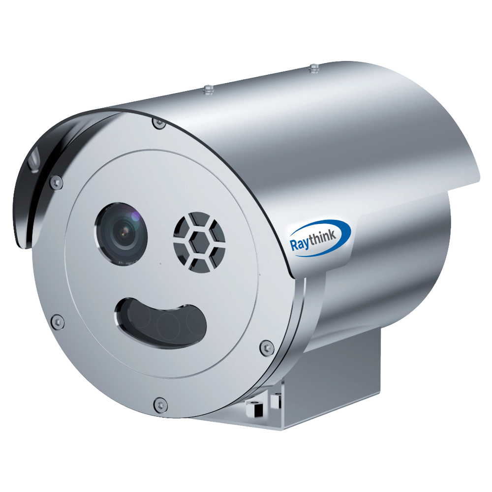 Raythink IP termisk kamera TE365 ATEX serie - VOx FPA termisk sensor 640x512 12μm | 9mm Linse - Synlig 1/2.8" CMOS sensor 5Mpx Linse 13mm - Termisk følsomhed ≤40mK - Temperaturmålingsområde -20~550ºC/±2ºC eller ±2% - Forebyggende brand- og indtrængningsdetektion