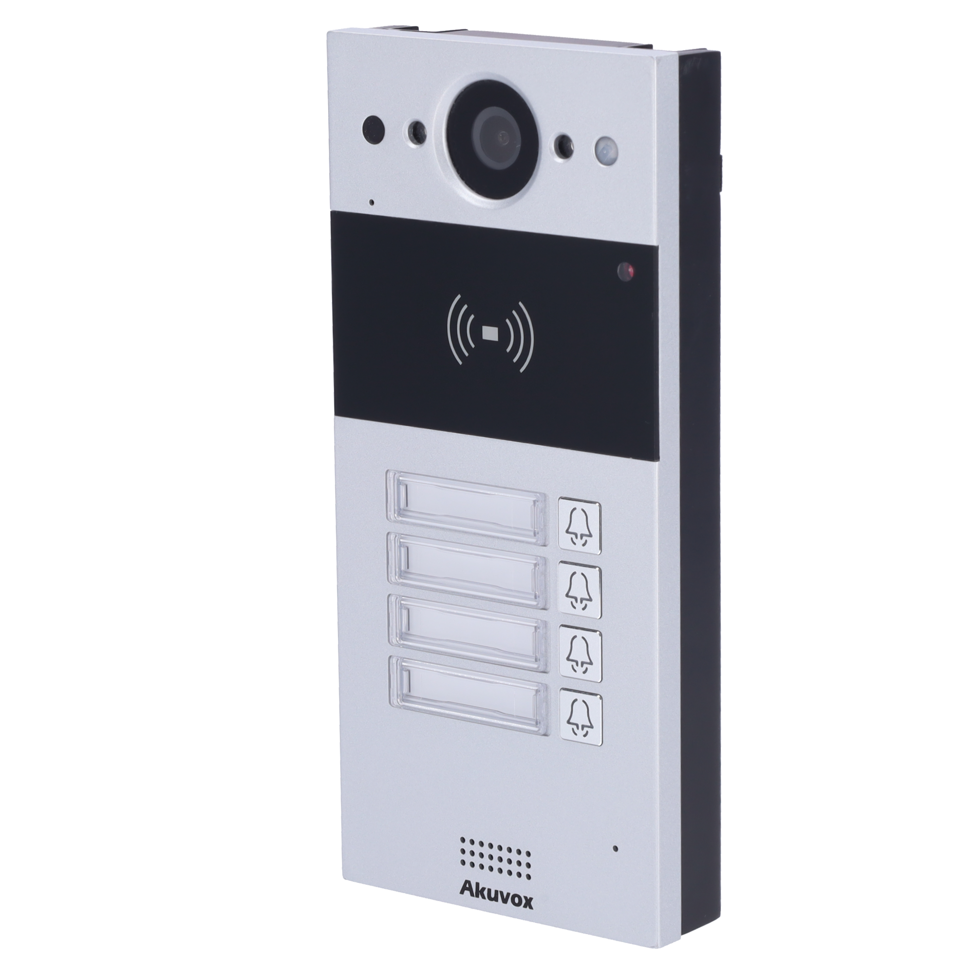 Påbygget IP Video Dørstasjon - 2 MP Kamera | Tovejs lyd - Åbning med EM/MF og NFC kort og 2 relæer - 4 lejligheder | PoE, standard SIP - Cloud Vedligeholdelse - Tilkobling via Cloud | Output 12V