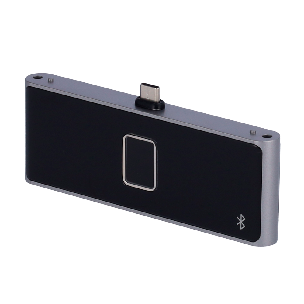 Fingeraftryk og Bluetooth modul - Forskellige identifikationsmetoder - USB forbindelse - Åbning via fingeraftryk og/eller Bluetooth - Egnet til udendørs brug IP65 - Kompatibel med DS-K1T673