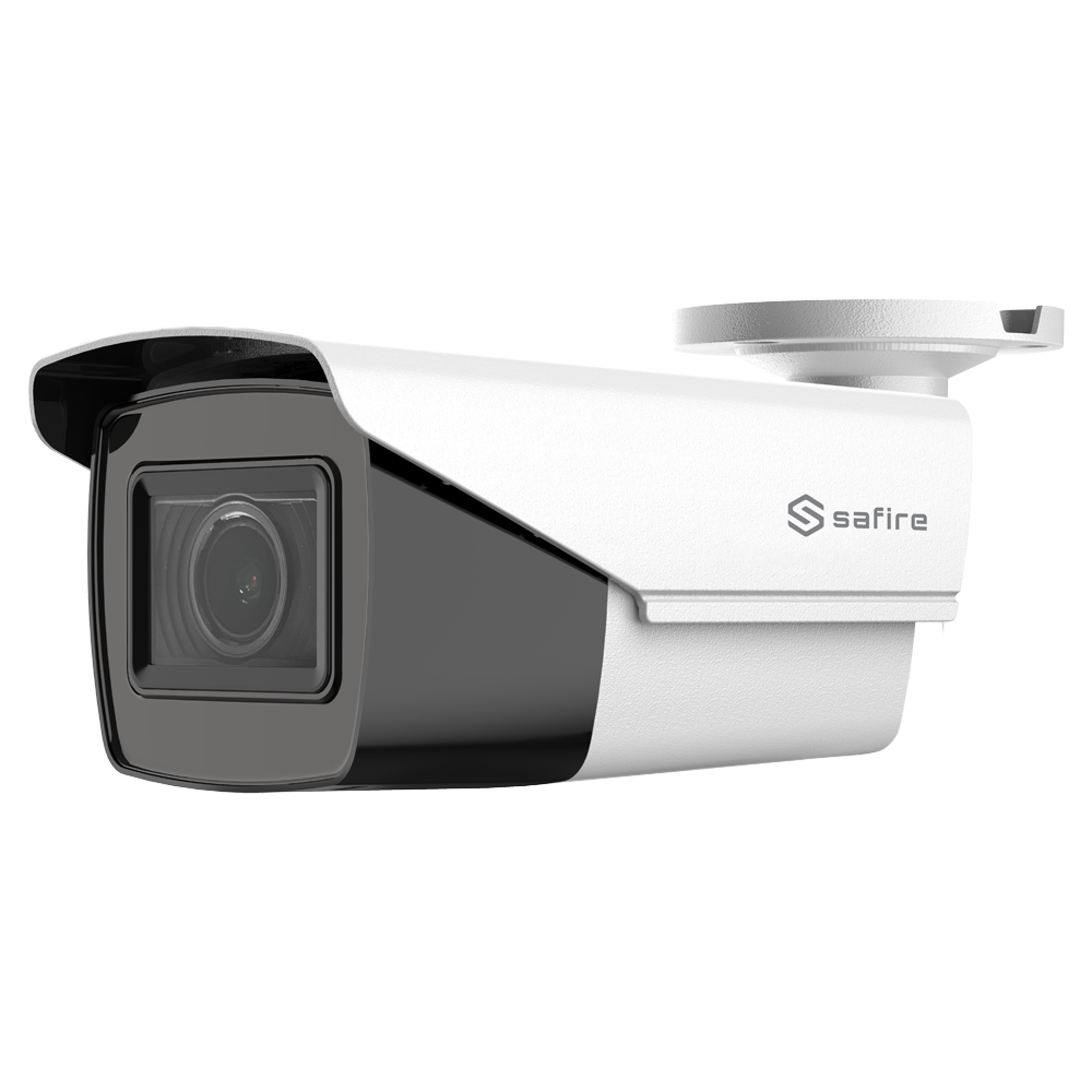 HDTVI Bullet kamera Safire ECO serie - 5 MP højtydende CMOS - 2,7~13,5mm motoriseret objektiv - Smart IR Matrix LED'er rækkevidde 40 m - Power over Coaxial (PoC) - Vejrbestandig IP67