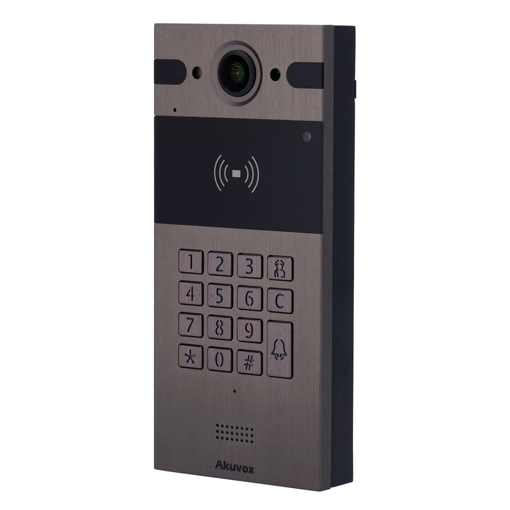 Påbygnings IP Video Porttelefon - Kamera 4 Mpx vidvinkel | Tovejs audio - Åbning med EM/MF kort, NFC og PIN | 2 relæer - Midlertidige koder | PoE, SIP standard - Cloud vedligeholdelse - Forbindelse af monitor og paneler via Cloud