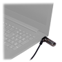 EAS tyverisikringsline - Egnet til laptops - Åbning med 4-cifret kode - Lås mål: 5 (B) x 7 (H) mm - Line længde: 200 mm - Lavet af stål og aluminium