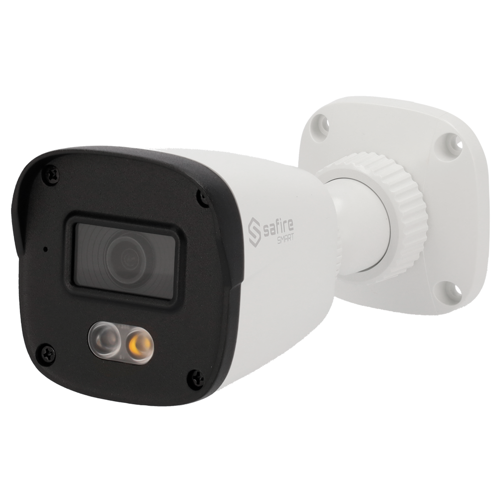 Safire Smart - Bullet IP kamera B1 serie - Opløsning 4 Megapixel (2566x1440) - Objektiv 2.8 mm | Avanceret bevægelsesdetektion - Dual light: IR + hvid rækkevidde 20 m | Mikrofon - IP67 klassificering | PoE (IEEE802.3af)