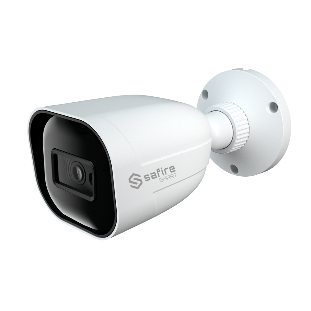 Safire Smart - Bullet IP kamera serie I1 Advanced AI - Opløsning 4 Megapixel (2592x1520) - Objektiv 2.8 mm | Audio | IR 30m - Advanced AI: Perimeter, Facial, Counting, Metadata - IP67 klassificering | PoE (IEEE802.3af)