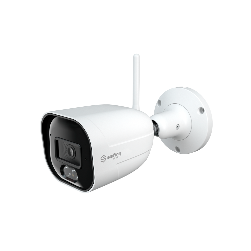 Safire Smart - Bullet kamera WiFi E1 Artificial Intelligence - Opløsning 5 Megapixel (2880×1620) - Objektiv 2.8 mm | Audio IN | IR og hvidt lys 30m - AI: Klassifikation af mennesker og køretøjer - Vandtæt IP67