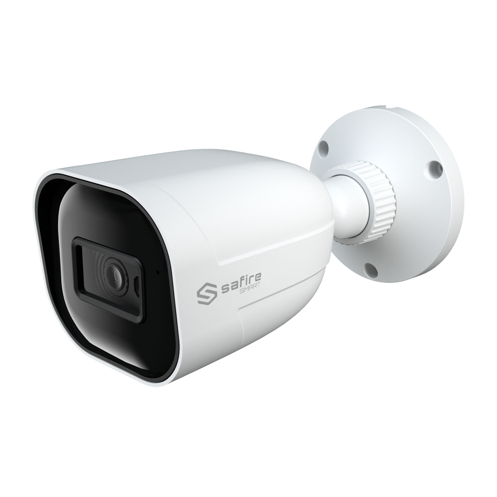 Safire Smart - Bullet IP kamera serie I1 Advanced AI - Opløsning 6 Megapixel (3296×1856) - Objektiv 2.8 mm | Audio | IR 30m - Avanceret AI: Perimeter, ansigt, tælling, metadata - IP67 klassificering | PoE (IEEE802.3af)