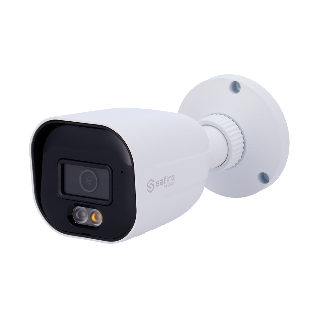 Safire Smart - IP Bullet kamera serie B1 med dobbelt lys - Opløsning 8 Megapixel (3840×2160) - Objektiv 2.8 mm | Indbygget mikrofon - IR + hvidt LED 20~30m - IP67 klassificering | PoE (IEEE802.3af)