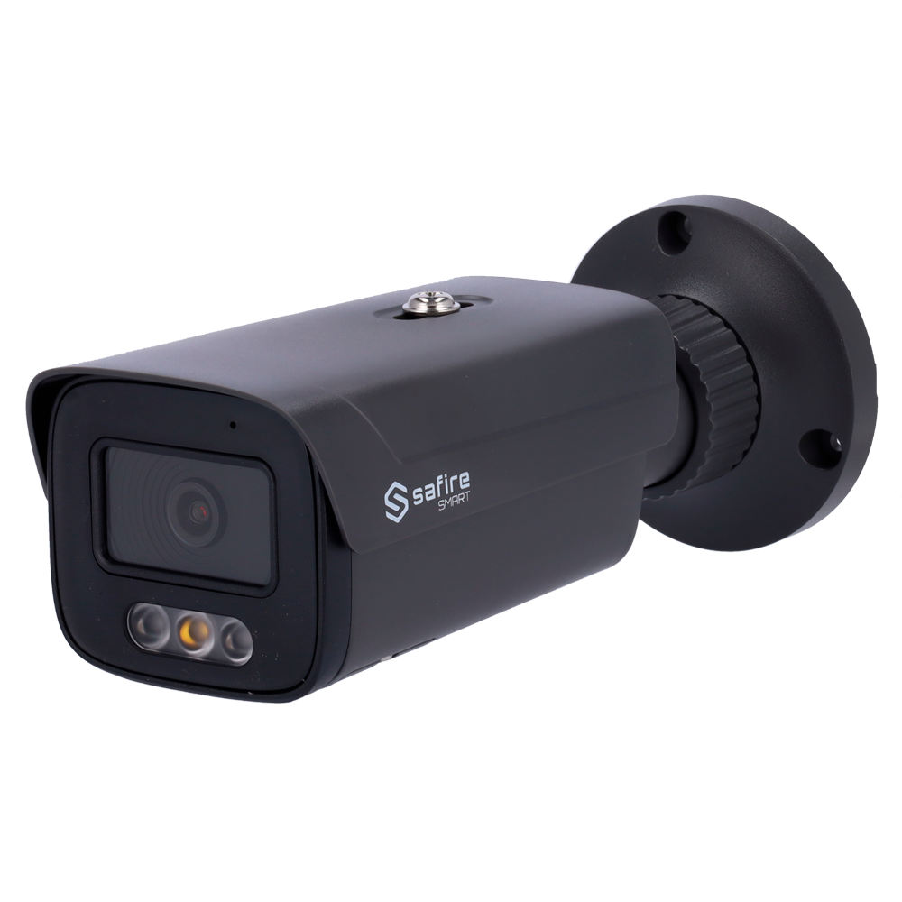 Safire Smart - Bullet IP kamera serie E1 Kunstig Intelligens - Opløsning 4 Megapixel (2566x1440) - Objektiv 2.8 mm | Integreret mikrofon | DL 30m - AI: Klassifikation af personer og køretøjer - IP67 vandtæt | PoE (IEEE802.3af) | P2P