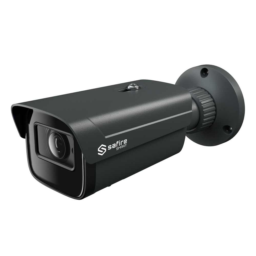 Safire Smart - Bullet IP kamera serie E1 med kunstig intelligens - Opløsning 4 Megapixel (2566x1440) - Motoriseret linse 2.8~12mm | IR lyd | IR 50m - AI: Klassificering af mennesker og køretøjer - IP67 klassificering | PoE (IEEE802.3af)